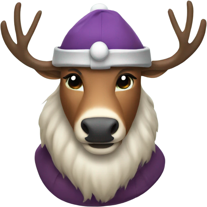 Reindeer in a Viking hat emoji