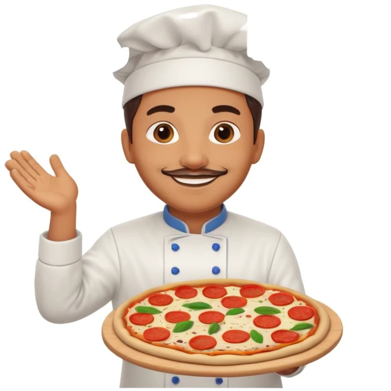 smiling Italian chef spinning pizza dough emoji