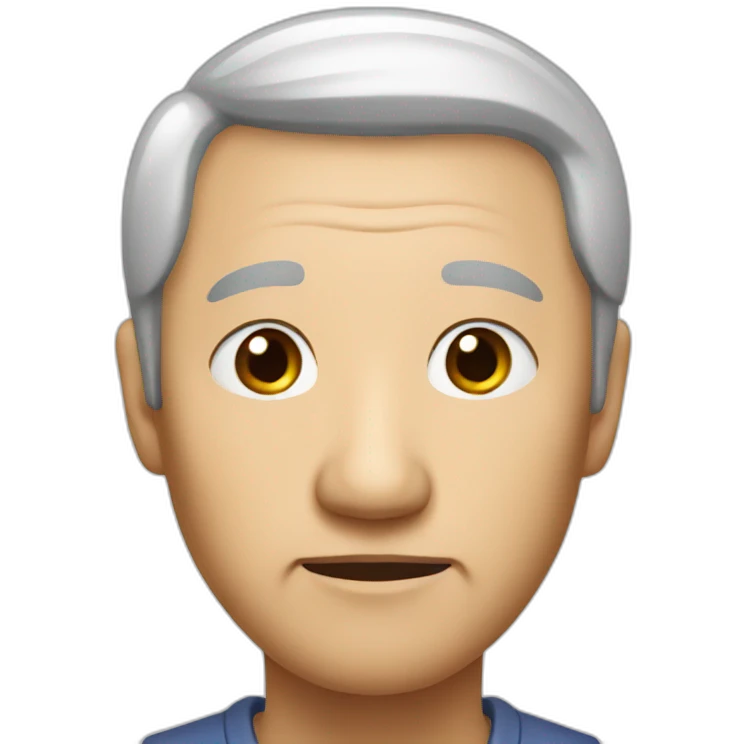 Chinese old guy looks eyes almost close emoji