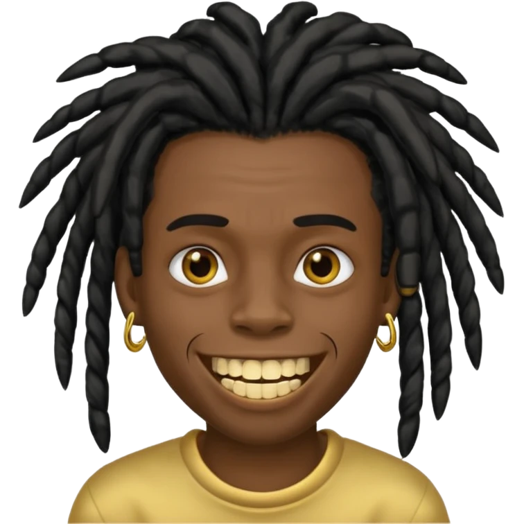 Garoto negro com black nudred com dente de ouro emoji