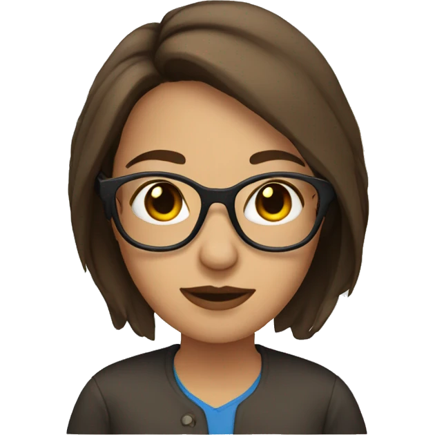 Woman with brown hair and glasses  emoji