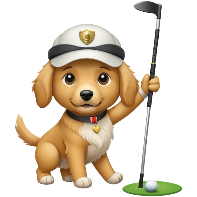 Dog golfing emoji