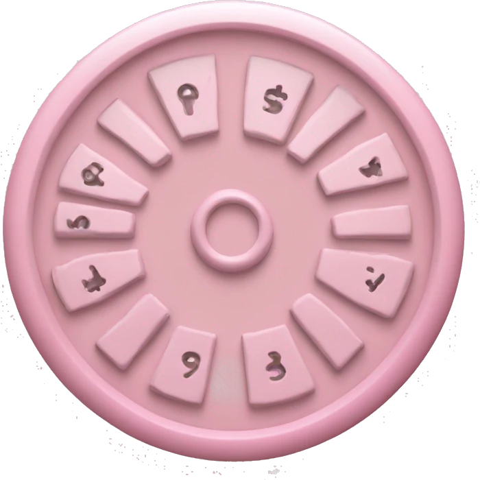 An emoji of a number wheel in pastel pink emoji
