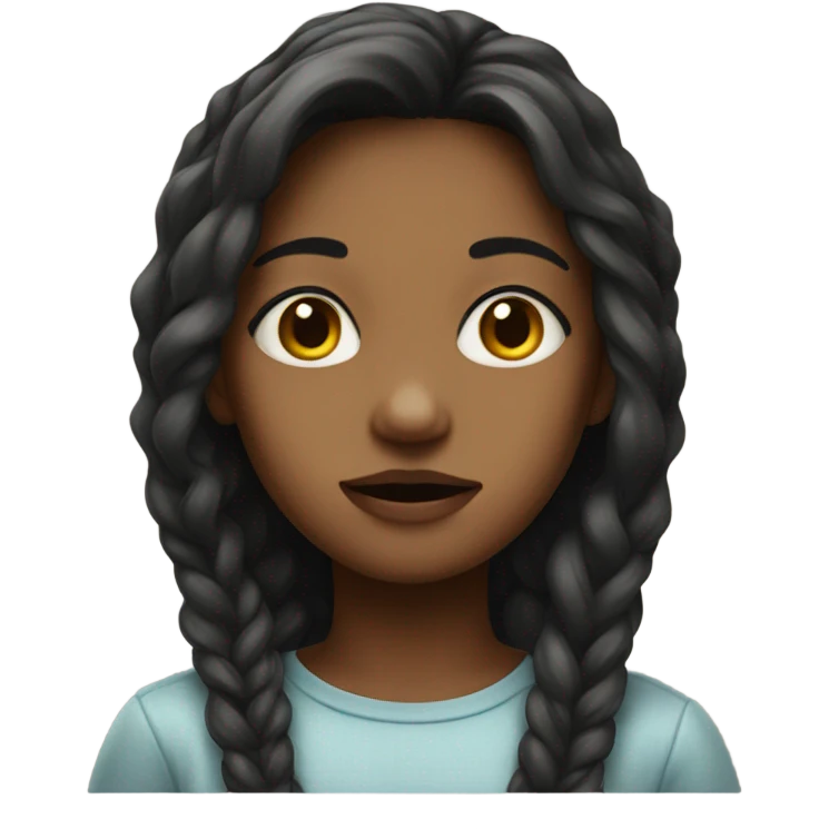 realistic portrait of girl closed mouth emoji
