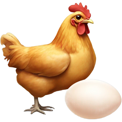 Chicken laying an egg emoji