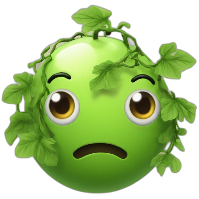 3d sphere with a cartoon vine texture with big beautiful eyes emoji