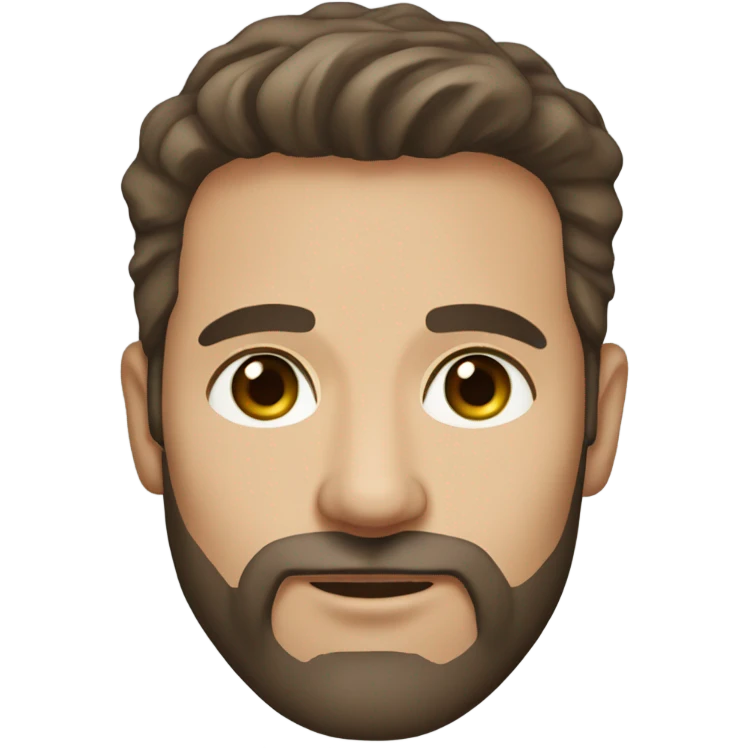 portrait of a male handsome 40s brunette natural nude skin tone with beard with hazel green eyes  emoji