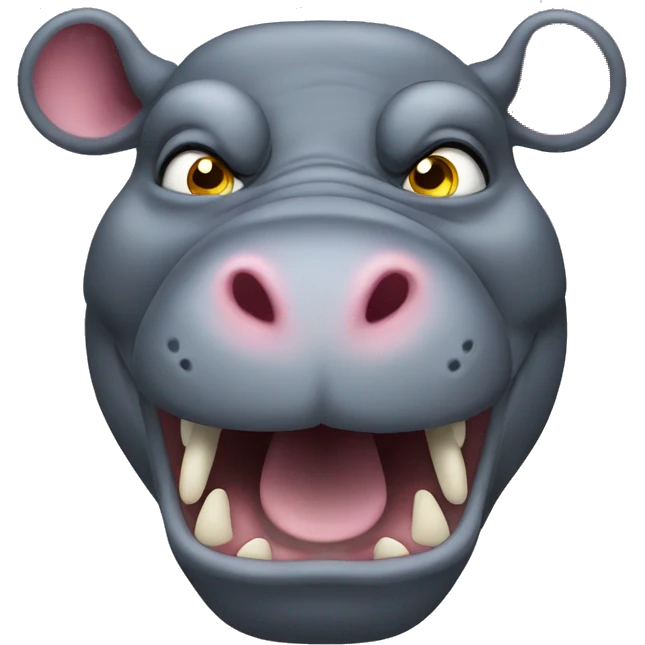 Extremely mad hippo emoji