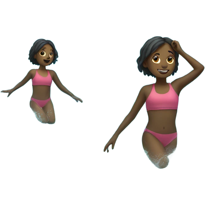 girl swimming in the sea emoji