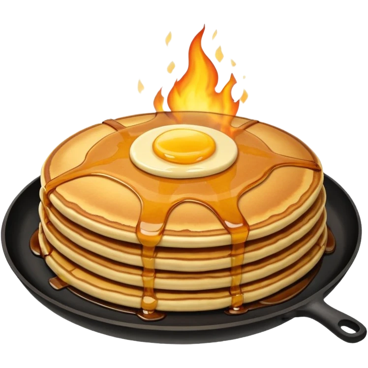 pancake on fire emoji