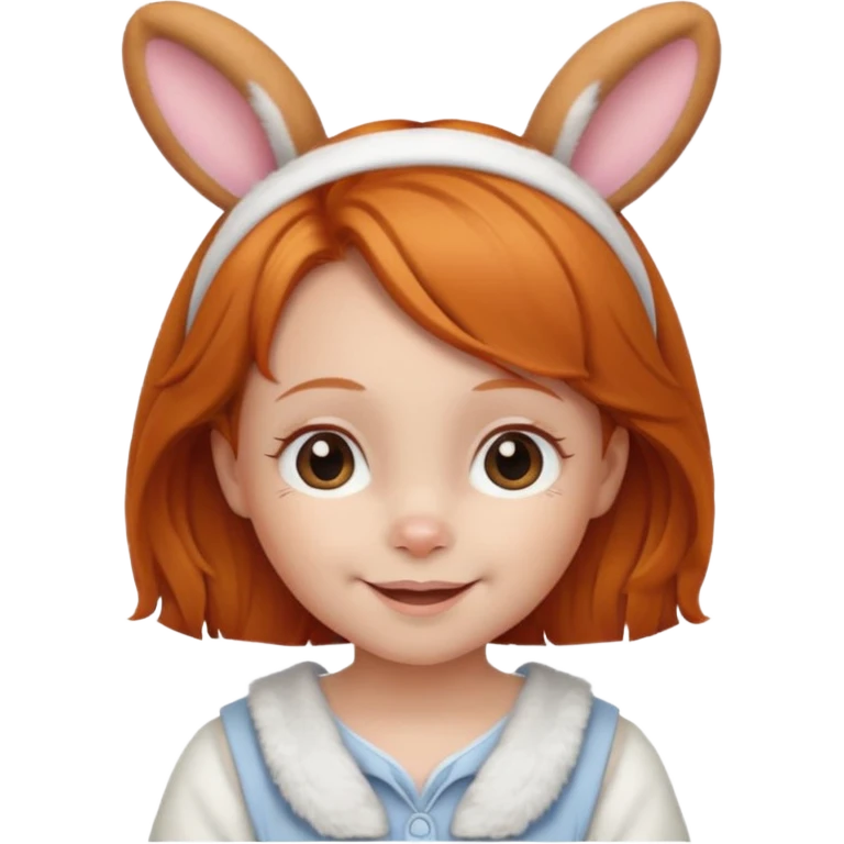 bunny ear wearing ginger small kid emoji