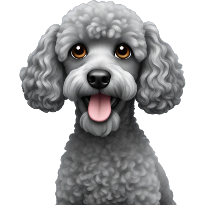 Blue miniature poodle emoji