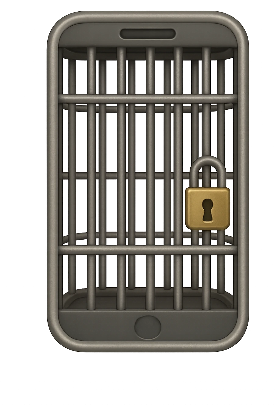 Disturbi alimentari visti come una gabbia stile emoji iphone. emoji