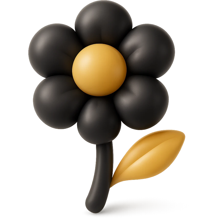 flower in balloon style with bright colors emoji