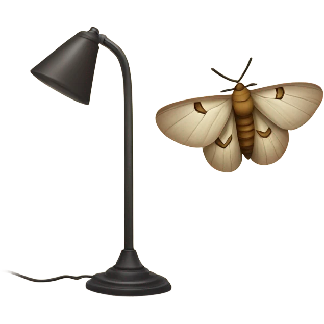 Moth on a lamp shade emoji