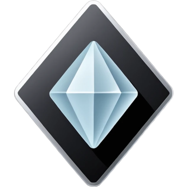 3d diamond shape matte black. diamond shape like on a playing card emoji