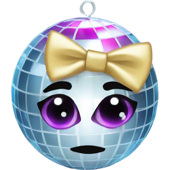 Disco ball with coquette bow  emoji