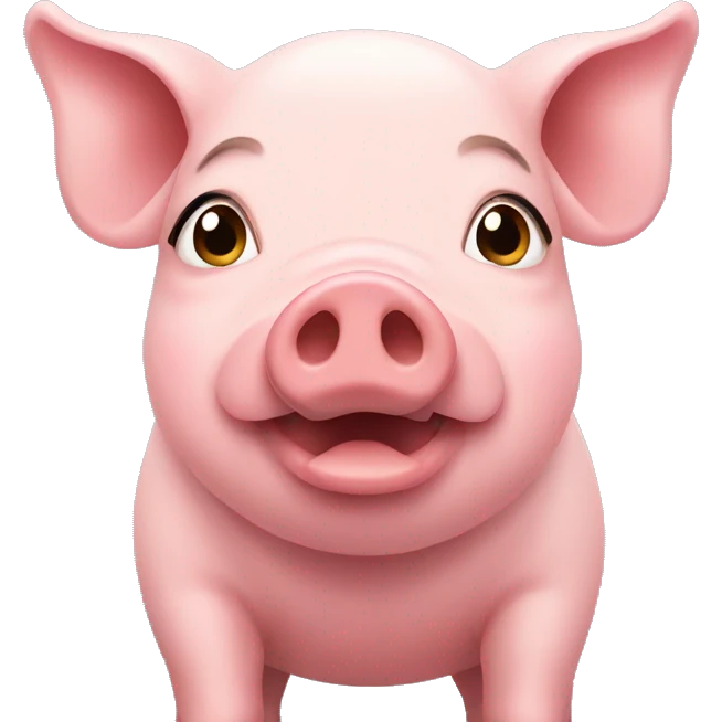 pig connected to 🥤 emoji