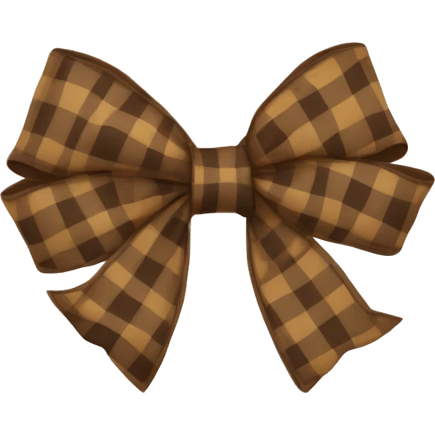 brown plaid bow emoji