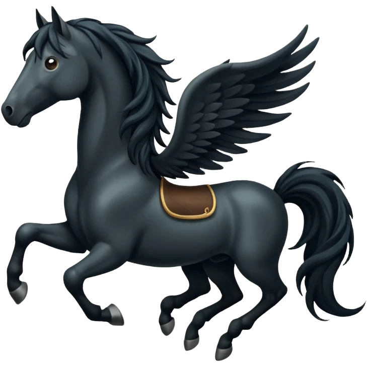 black flying horse Let him look upA emoji
