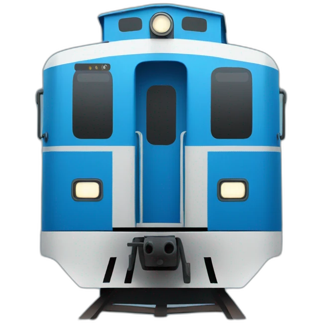 russian train, blue color, front view emoji