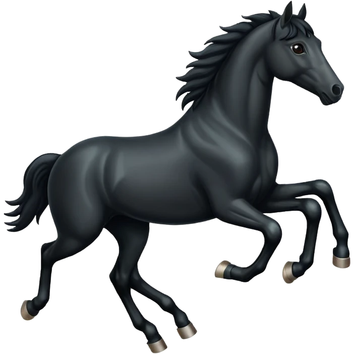 Running Black horse emoji