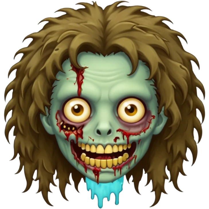 zombie with Brunette fluffy hair and grillz emoji