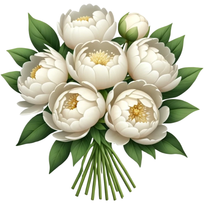 white peony bouquet  emoji