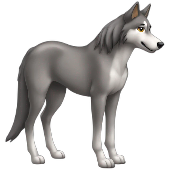 Loup sur poney emoji