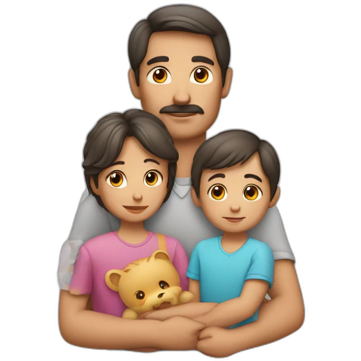 Una familia de un padre, una madre y dos niños emoji