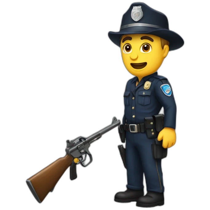 Policier avec un bandit  emoji