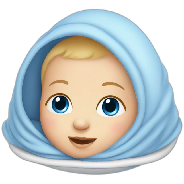 blue-eyed baby in cradle emoji