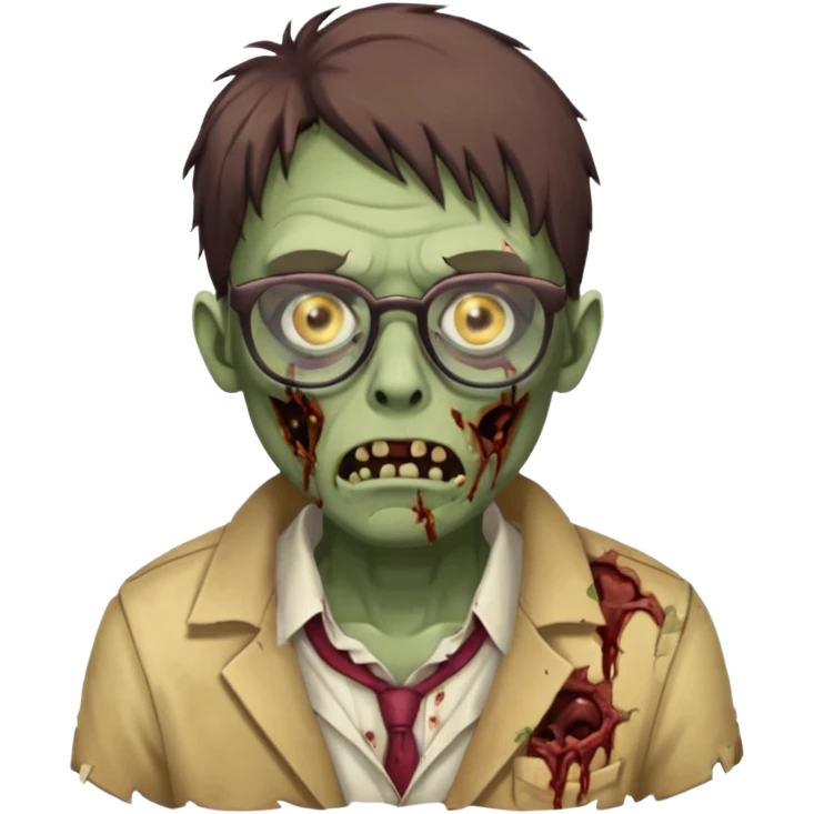 zombie wtih glasses  emoji
