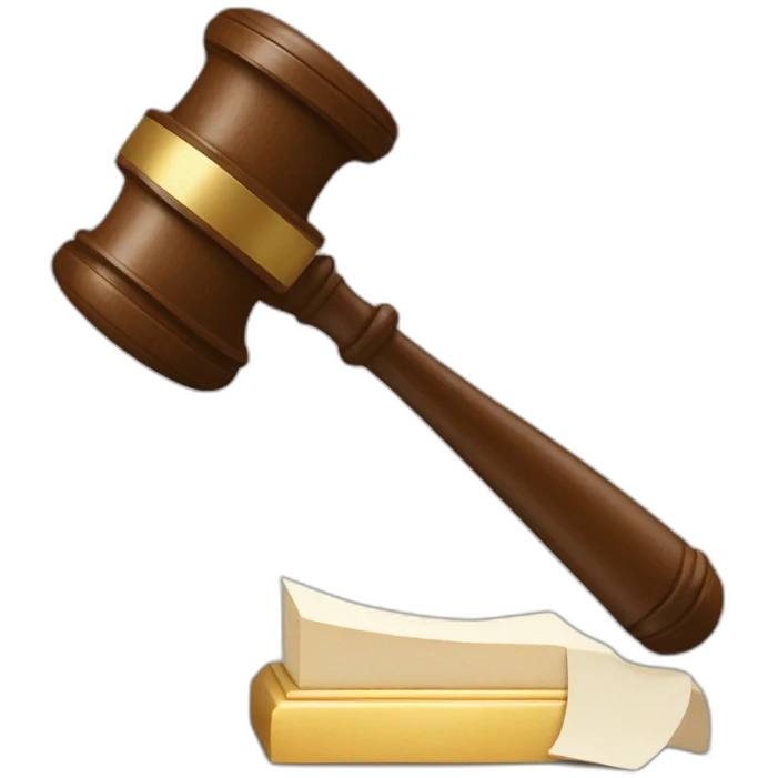 The gavel  hits the sound block emoji