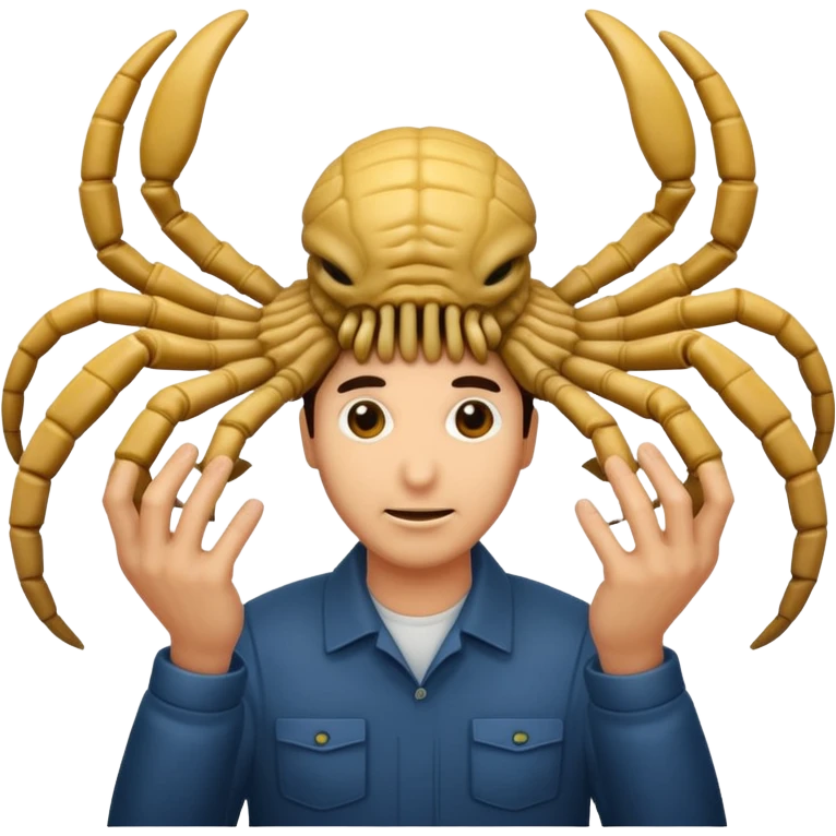 man with Facehugger emoji