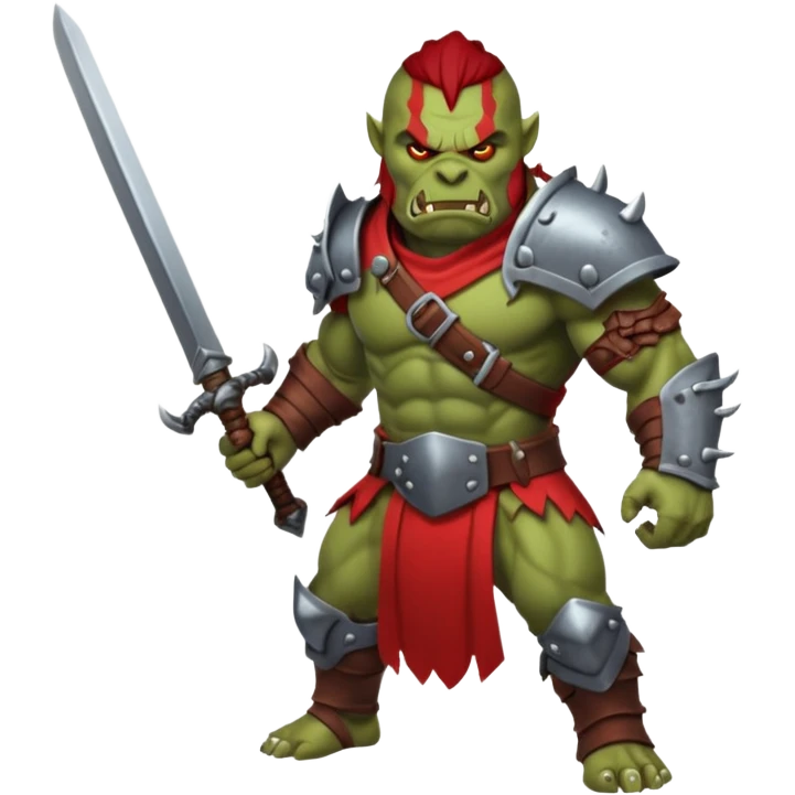 Orc guerrier rouge emoji