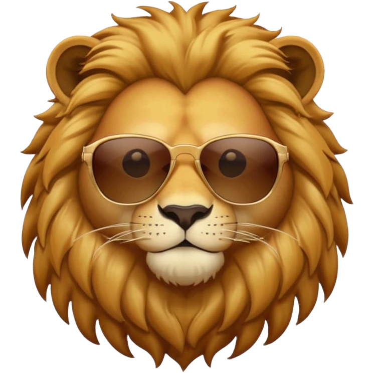 Lion avec lunettes de soleil emoji