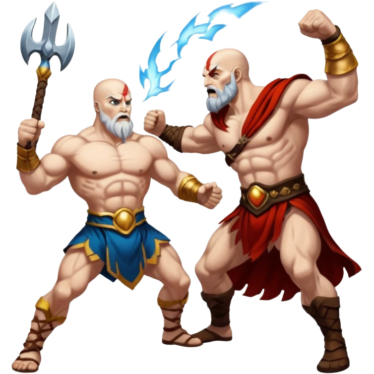 fight between Zeus and kratos  emoji