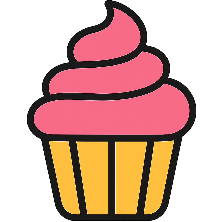 cupcake with pink icing emoji