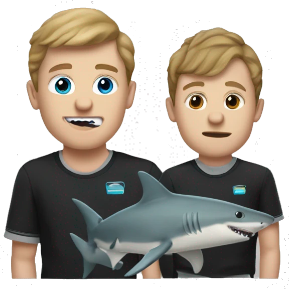 Alfie clawson with small shark head combied with tbell and sam emoji