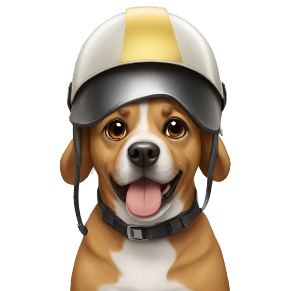 Dog wearing a helmet  emoji