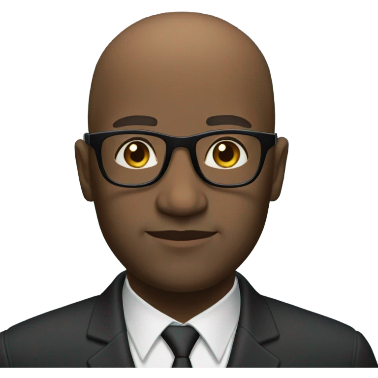 Black bald man with glasses teacher emoji