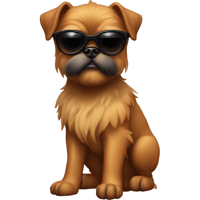 Griffon Bruxellois with sunglases emoji