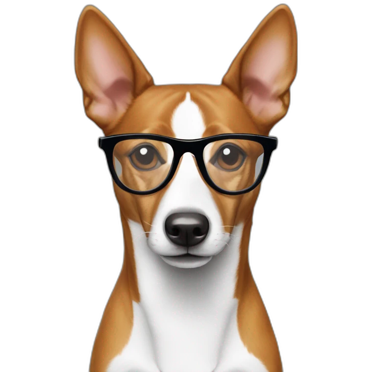 Basenji in glasses  emoji