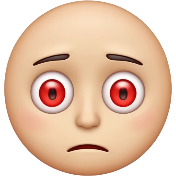 An emoji with red eyes  with tired face! emoji