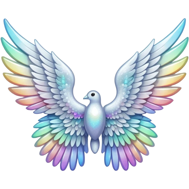 wings glitter white emoji
