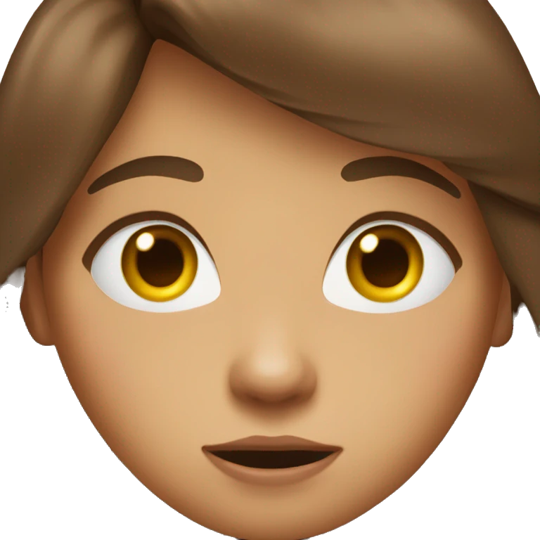 Brown hair girl crazy face emoji