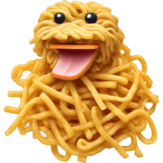 Fried noodles with duck  emoji