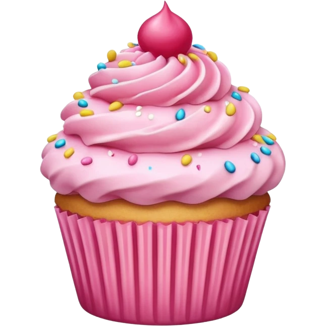 Cupcake with pink icing emoji