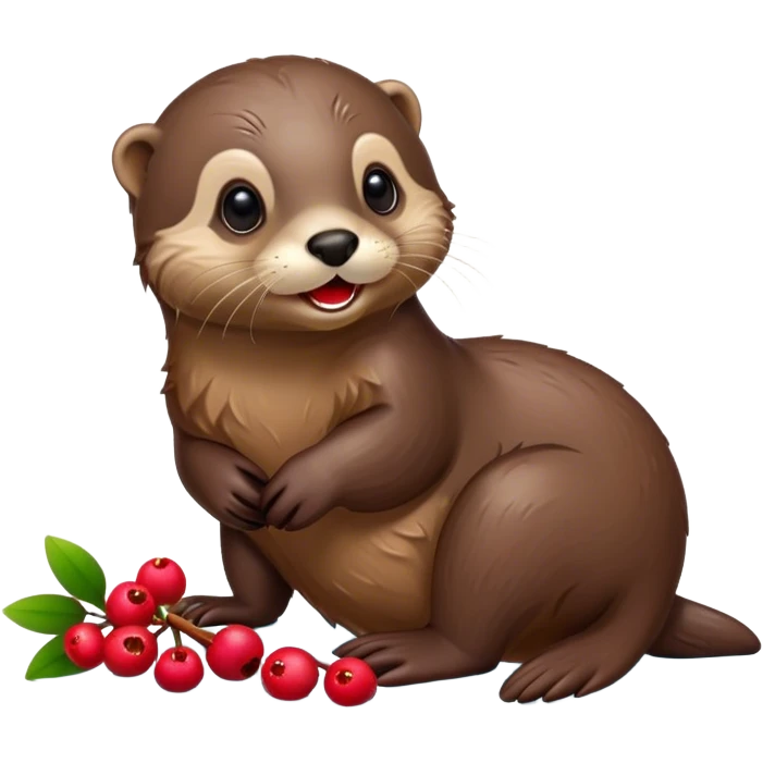 Otter with berries  emoji
